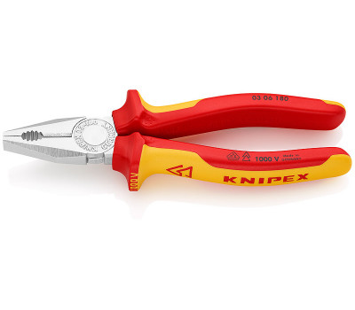 Плоскогубцы комбинированные, хромированные 180 мм 0306180SB KNIPEX