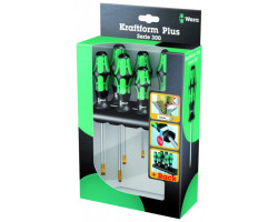WE-105650 Набор отверток Kraftform Plus Lasertip 334/6 Rack + подставка Wera
